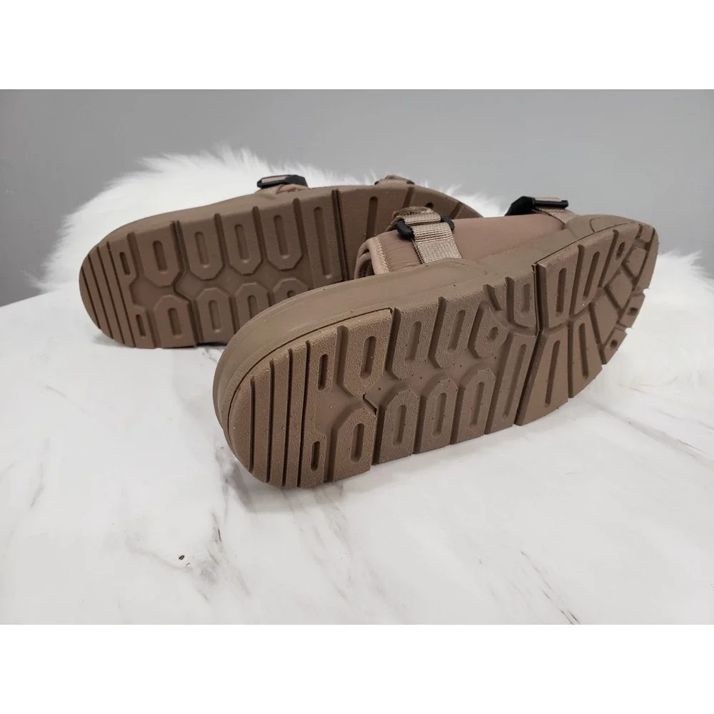 NEW MENS 10 Seichi Yoroi V2 Sandals Tan Slip On Open Toe Platform Slide EURO 43